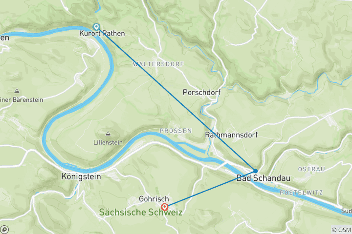 Carte du circuit Malerweg - À travers les monts Elbsandstein (7 jours)