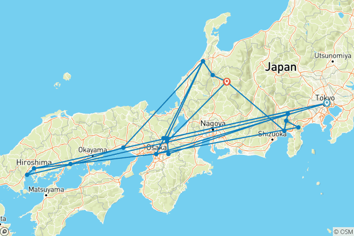 Mapa de Japón Inolvidable 16 Días