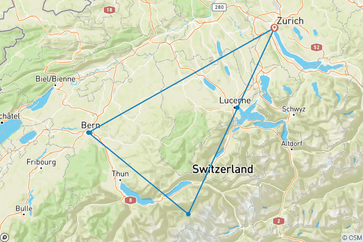 Carte du circuit Le meilleur de la Suisse