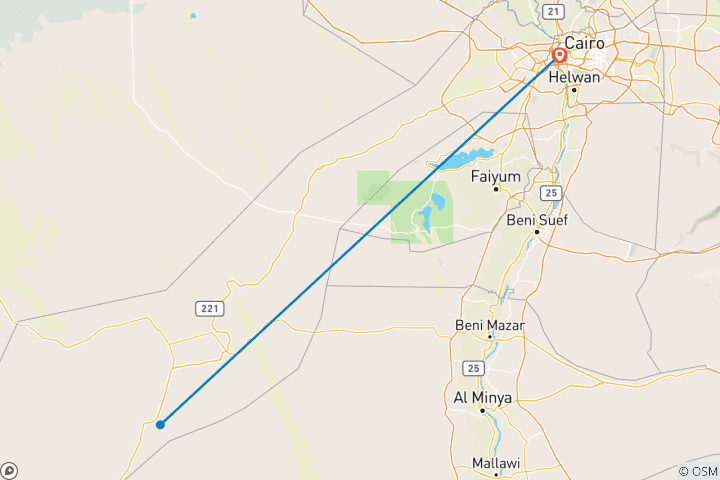 Carte du circuit Circuit de 6 jours au Caire, dans l'oasis de Bahariya et dans le désert blanc