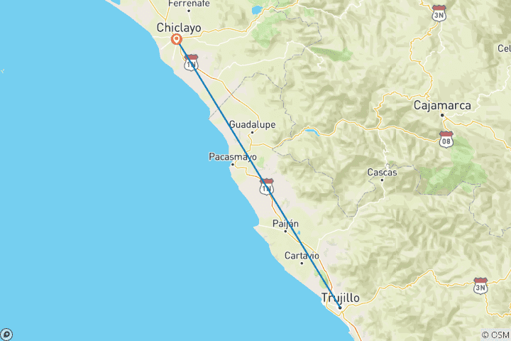 Kaart van Archeologisch Peru