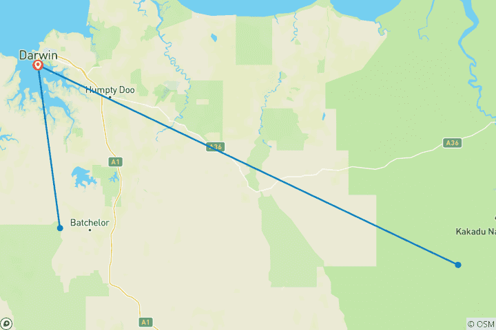 Carte du circuit Le meilleur du Top End et de Kakadu