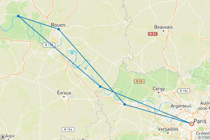 Carte du circuit Vacances magiques à Paris (2027) (Paris to Paris, 2027)