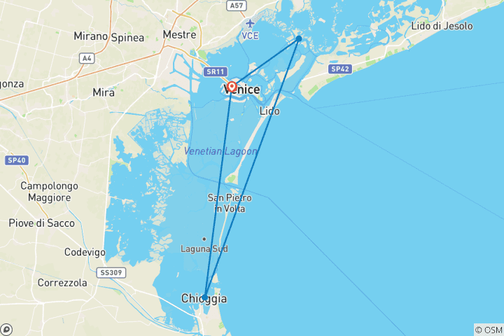 Carte du circuit Venise et les joyaux de la Vénétie (2027) (De Venise à Venise, 2027)