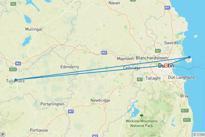 Carte du circuit ☘️Ireland's ultimate whiskey & beer Journey☘️