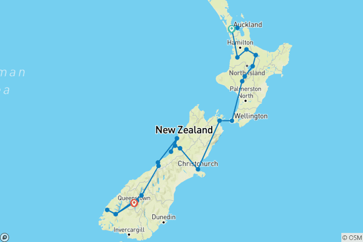 Carte du circuit Premium Nouvelle-Zélande inclus (including Picton)