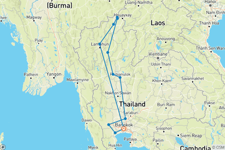 Karte von Thailands Teeschätze - eine aromatische Reise