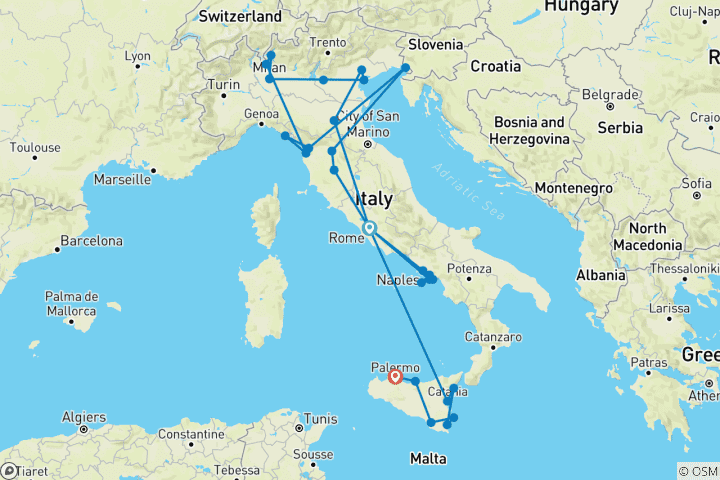 Kaart van Ultiem Italië 35 tot 45 (35 tot 45)