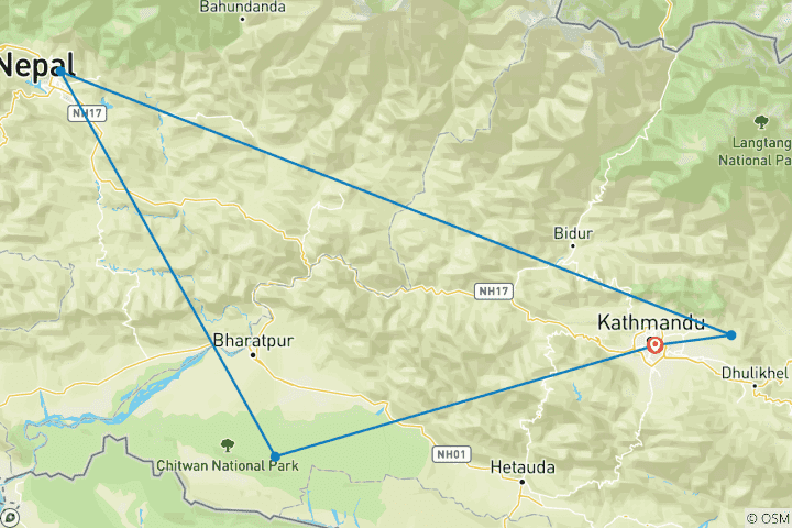 Map of Premium Nepal (5 destinations)