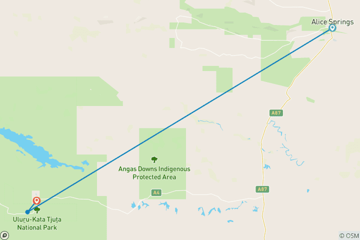 Carte du circuit Le meilleur d'Uluru et de Kata Tjuta - 2 jours
