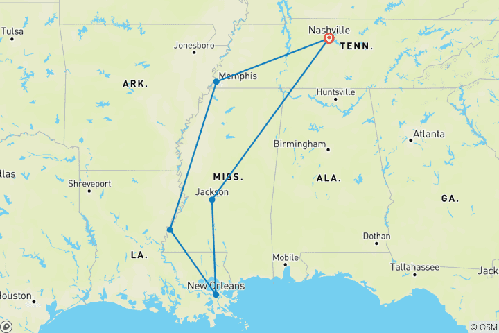 Kaart van Ritmes van het Zuiden