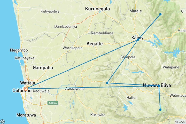 Map of Adventure Trekking Tour