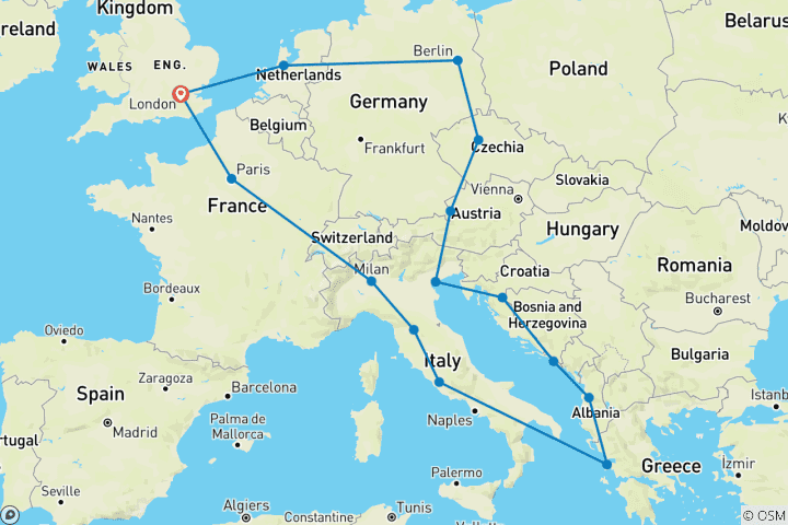 Map of Central & Southeast Europe: A Cultural Circuit