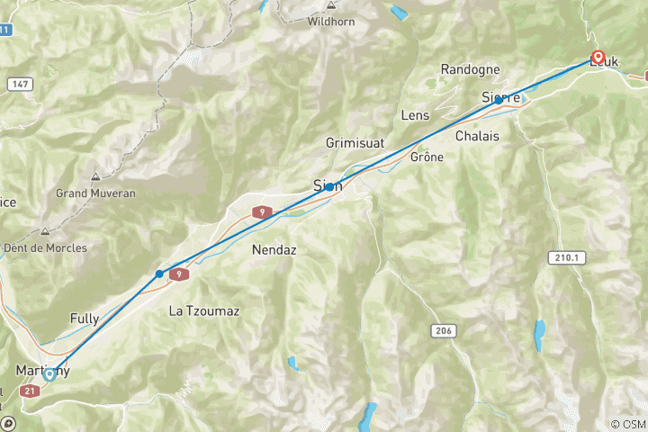 Carte du circuit Vacances randonnée : Sentier viticole du Valais