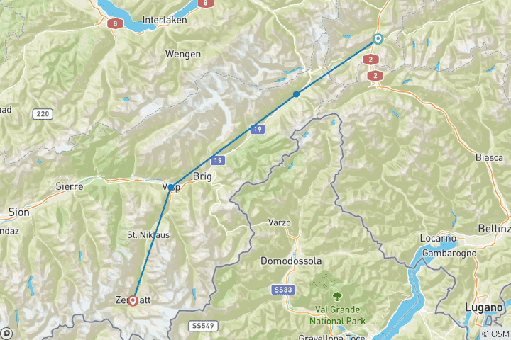 Map of Mountainbike: Glacier Bike Tour West