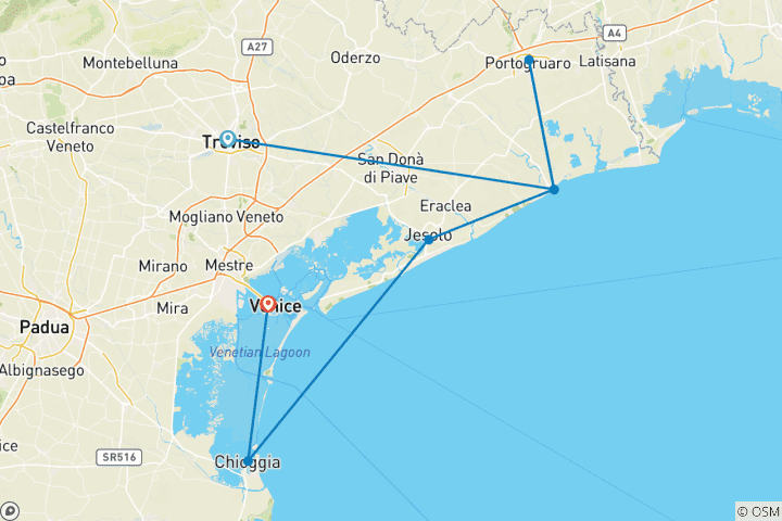 Map of Venice Lagoon Gravel Odyssey