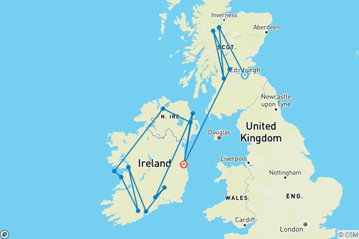 Carte du circuit Écosse et Irlande 35 à 45 (35 à 45)