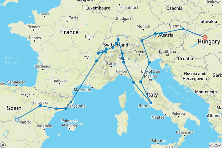 Kaart van Beste Europese Panorama (24 bestemmingen)