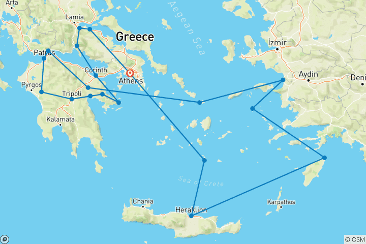 Map of Complete Greece and the Beautiful Aegean Ext