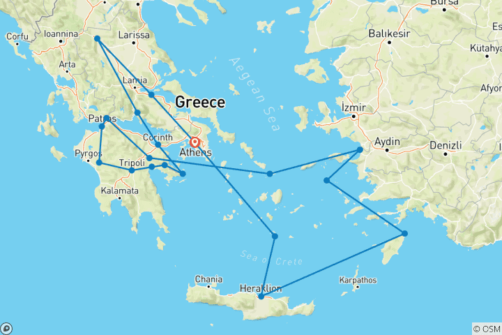 Map of Complete Greece and the Beautiful Aegean Int