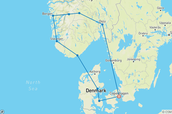 Carte du circuit Scandinavie rêvée