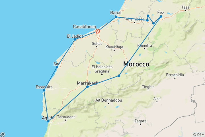 Map of Imperial Cities and Moroccan Atlantic