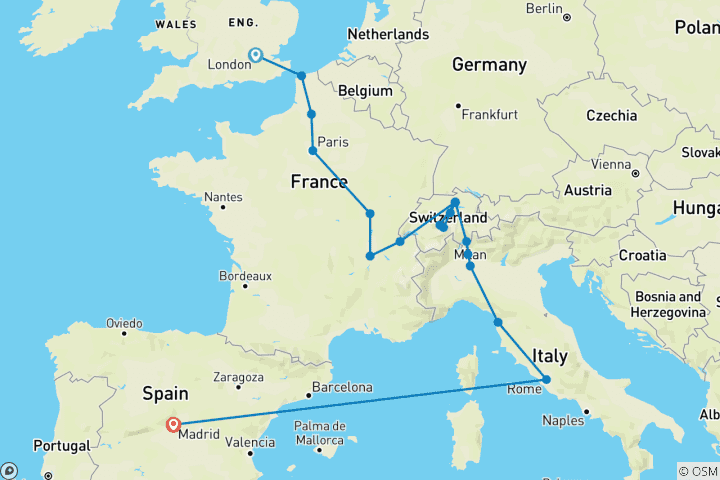 Kaart van Spectaculair Europa