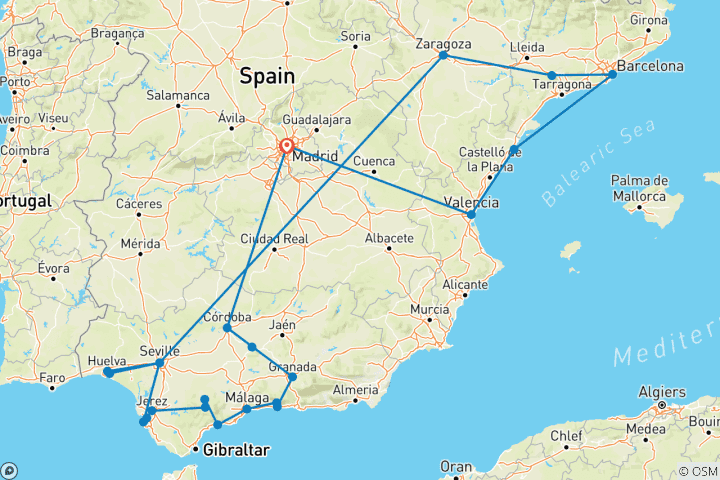 Karte von Ultimatives Andalusien