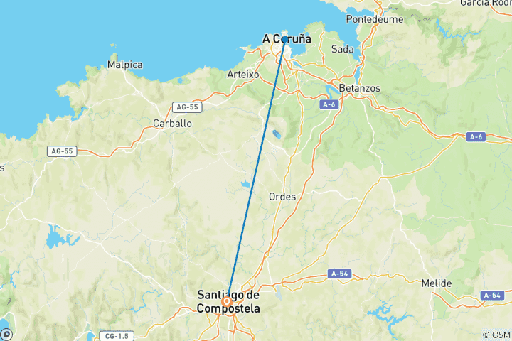 Kaart van Het groene hart van Galicië: cultuur, natuur en de magie van de Atlantische Oceaan