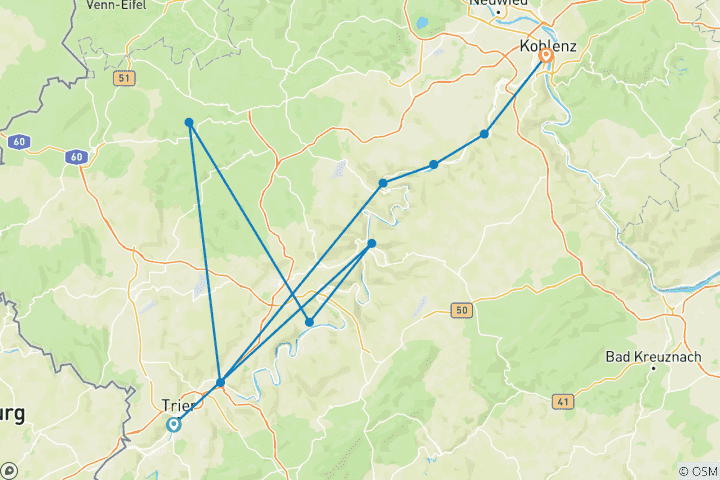 Carte du circuit Le meilleur du Moselsteig