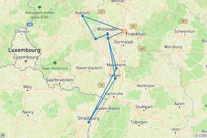 Map of Southern Rhine Christmas 2025