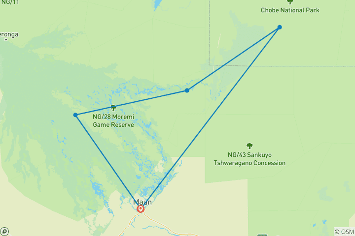 Map of Signature Botswana: Private Charters, Luxury Camps, Timeless Safari