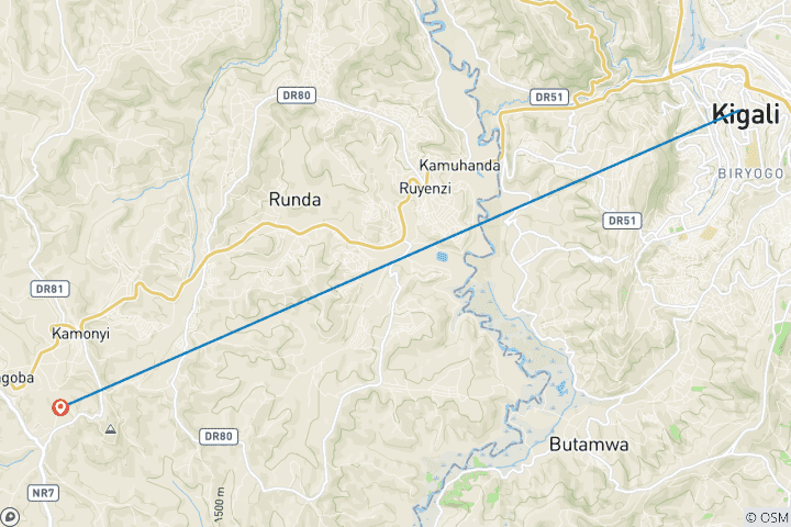 Map of Luxury Rwanda Multiple Silverback Gorilla Trekking Experience