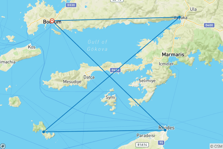 Karte von Inselhupfen Golf von Gokova