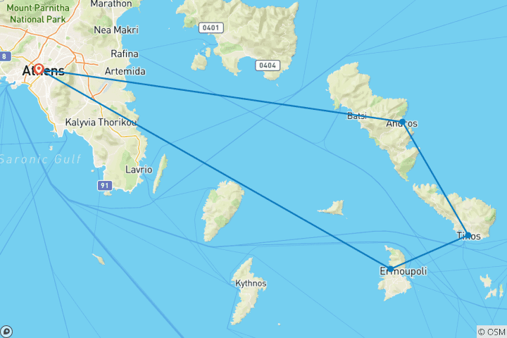 Karte von Authentische Inseln von Griechenland