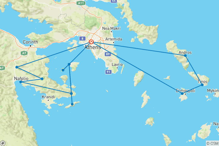 Map of Secret Beauties Of Greece
