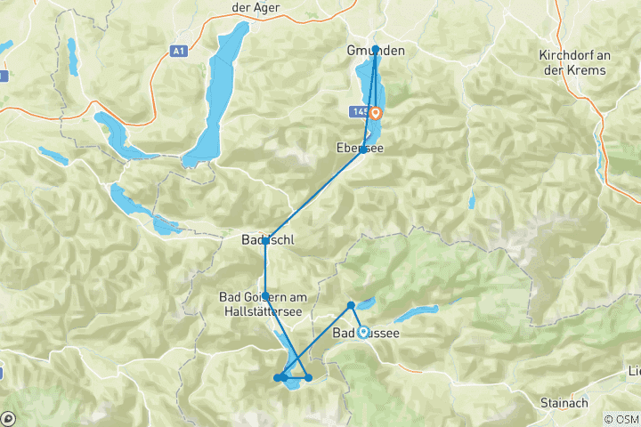 Carte du circuit Chemin du sel - Montagnes, eau, sel (8 jours)