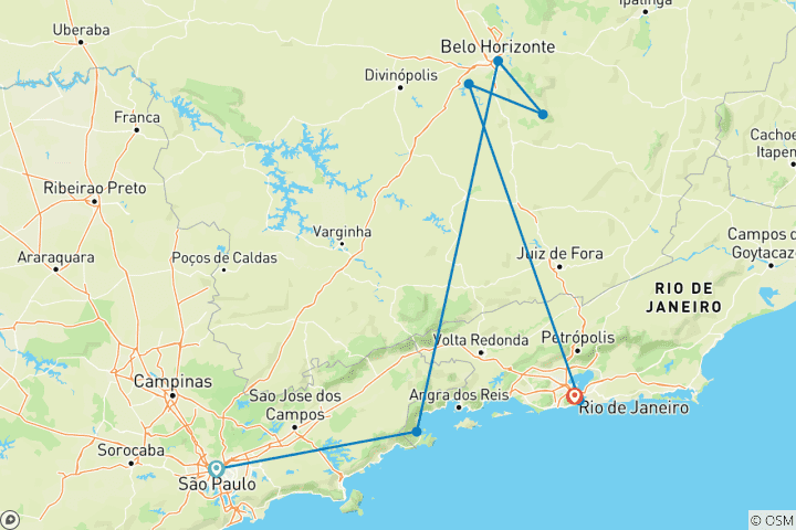 Carte du circuit L'âme du Brésil - Art, Culture & Magie des Cieux