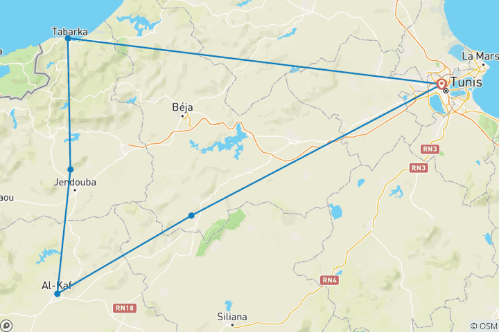 Map of North Tunisia Explorer