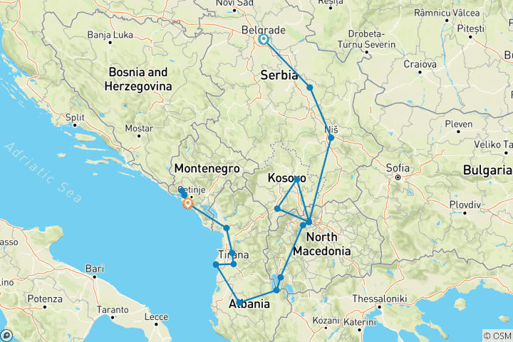 Carte du circuit Petit groupe : Racines balkaniques