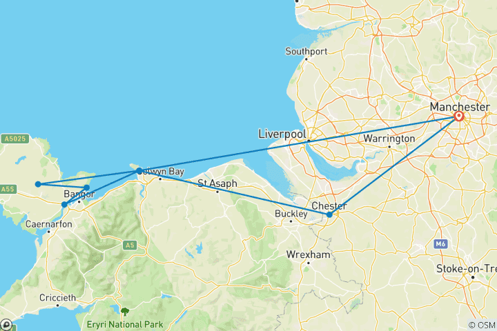 Karte von Wales - im Land des roten Drachen