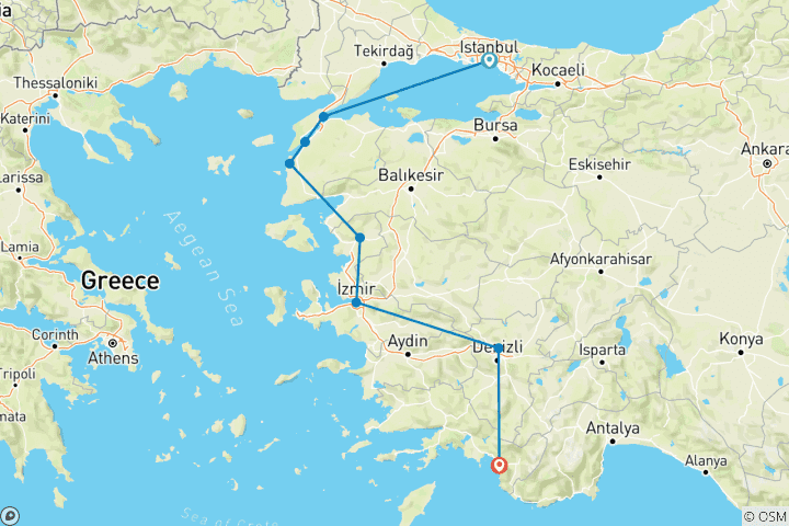 Karte von Geist der Türkei9 Tage