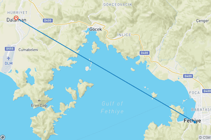 Carte du circuit Fethiye Express - 4 jours