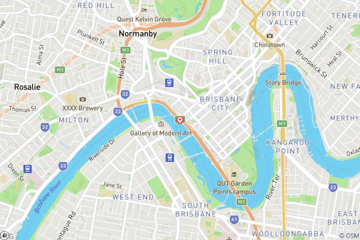 Map of Brisbane Highlights 4 Days – Cruise, Koalas & Island Thrills