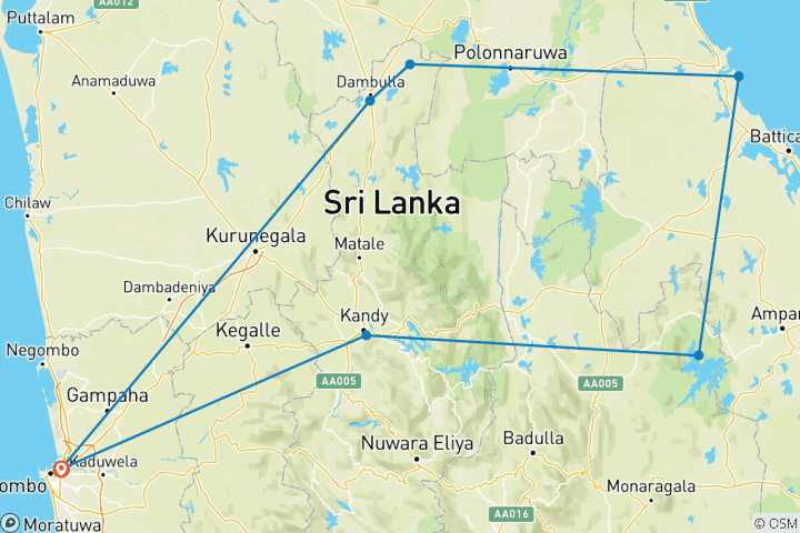 Kaart van Sri Lanka door G Ervaringen