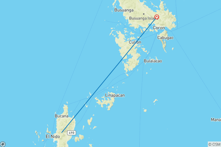 Carte du circuit Les points forts d'El Nido et de Coron