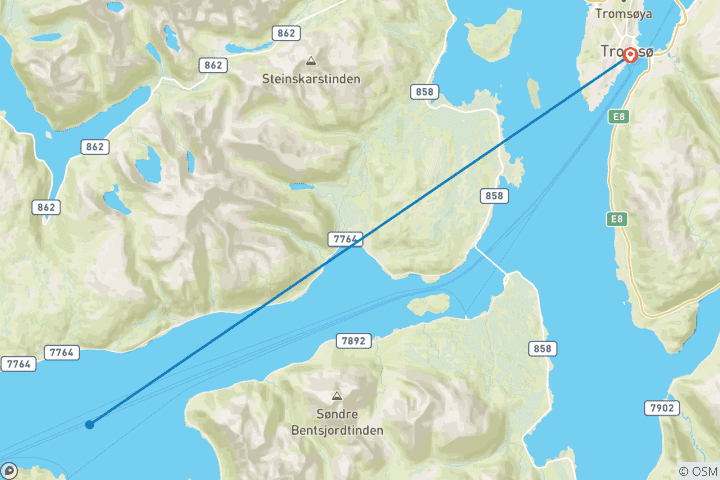 Carte du circuit Tromsø et au-delà (6 jours)