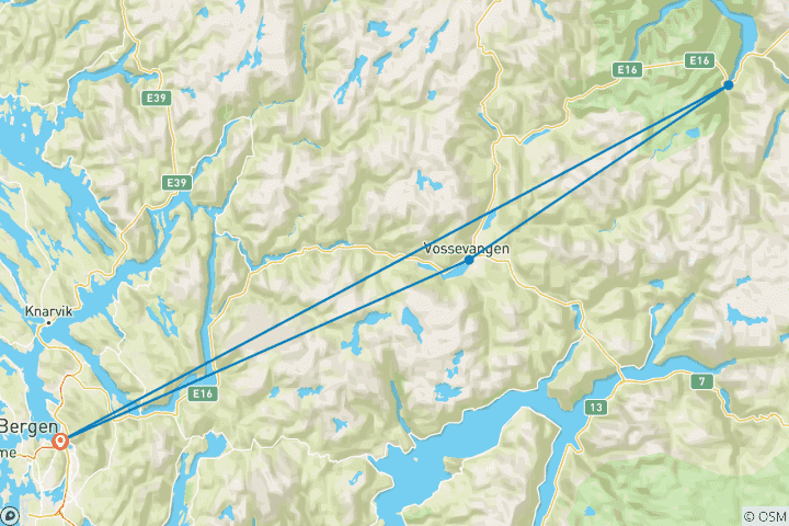 Carte du circuit Voss Ski Aventure (8 jours)