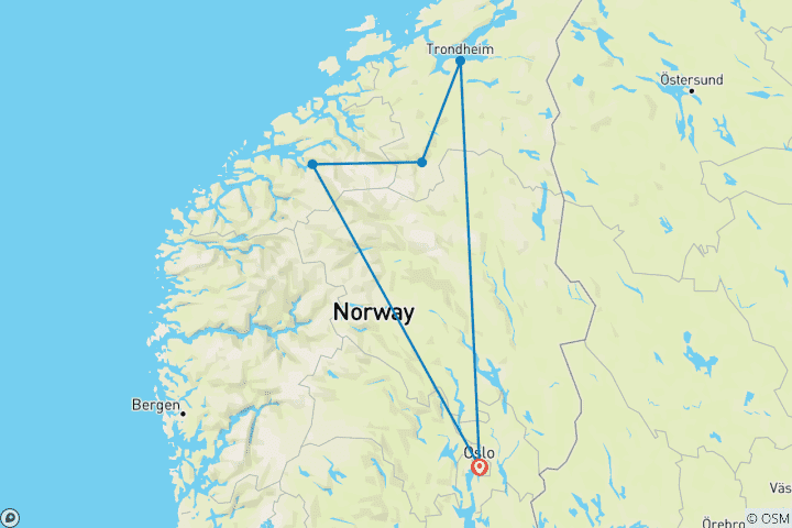 Carte du circuit Aventure en train (10 jours)