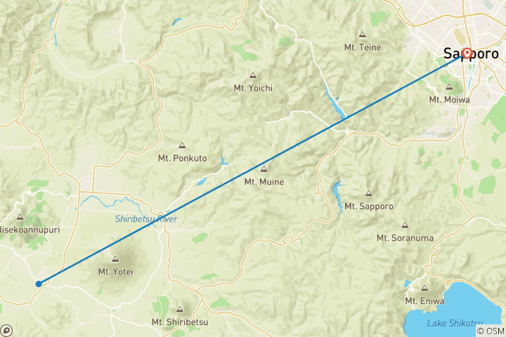 Map of 7 Days Ski Niseko, Winter in Hokkaido Tour (private guide and driver)- Customizable